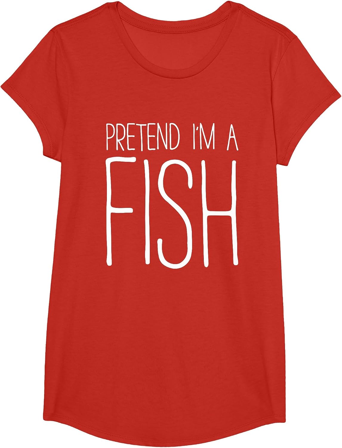 Pretend I'm A Fish Shirt Adult Kids Men Women Fish Costume T-Shirt - Girls Red