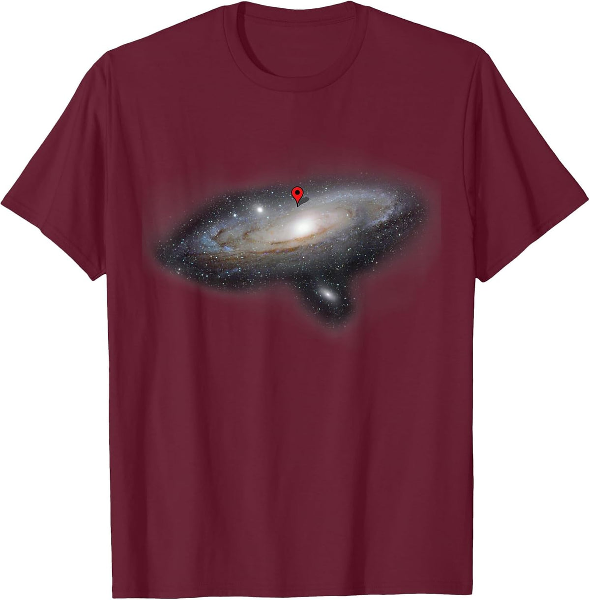 You are Here Funny Astronomy Planets Galaxy Universe Shirt T-Shirt - Burgundy