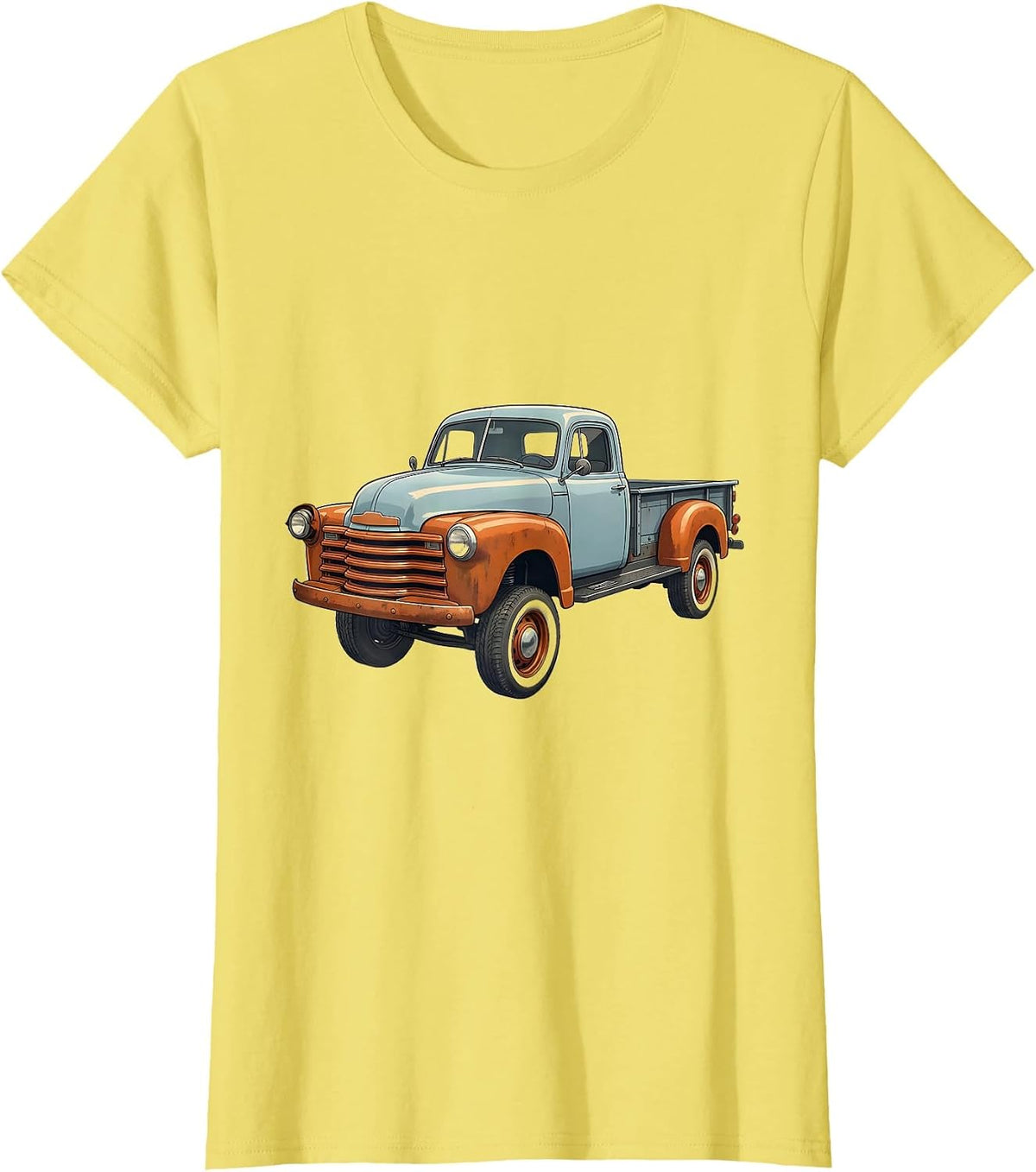 Exploded Pickup Truck Classic Car Guy Funny T-Shirt - Lemon Yellow