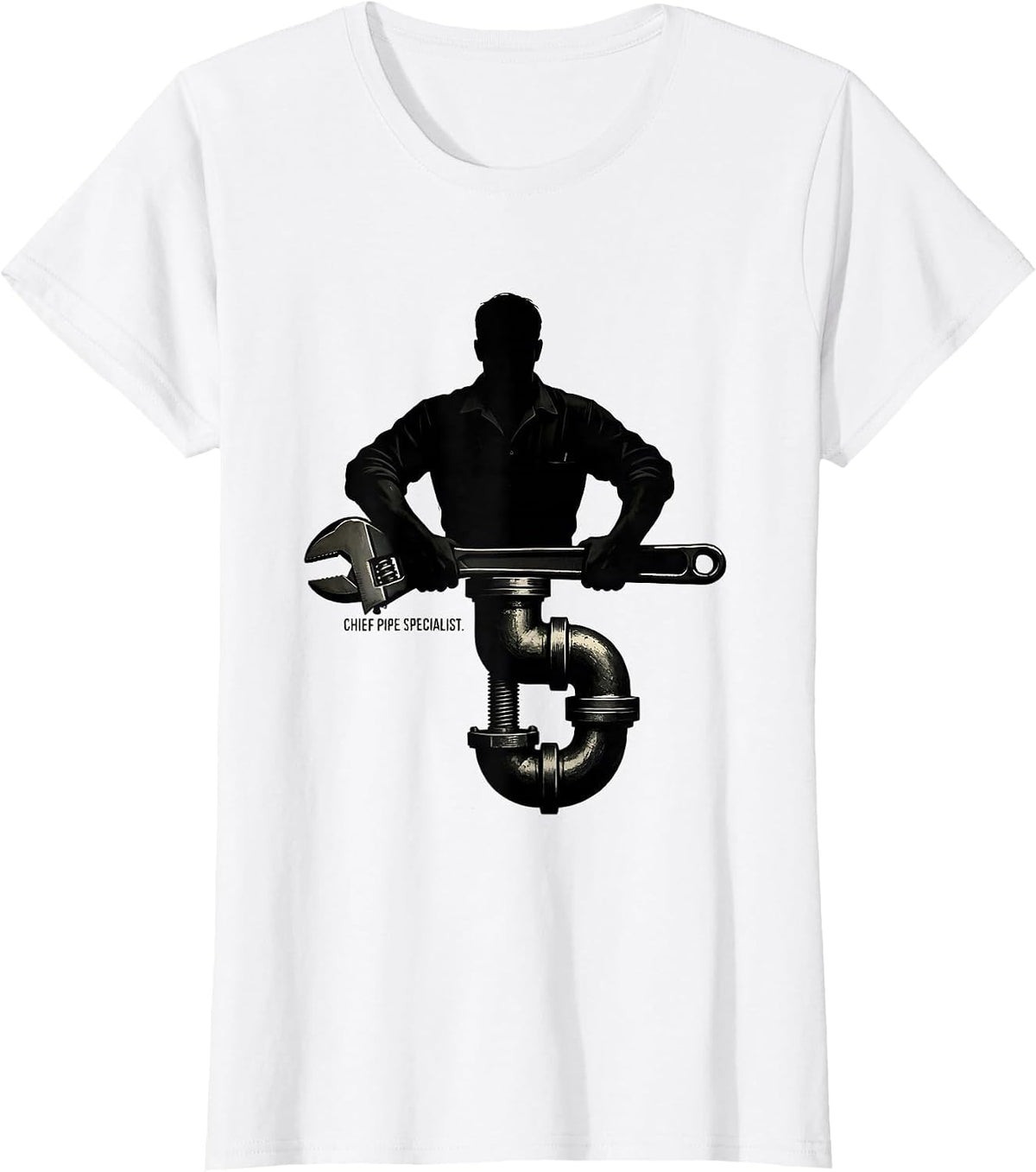 Chief Pipe Specialist Funny Plumber Pipefitter Steamfitter T-Shirt - White