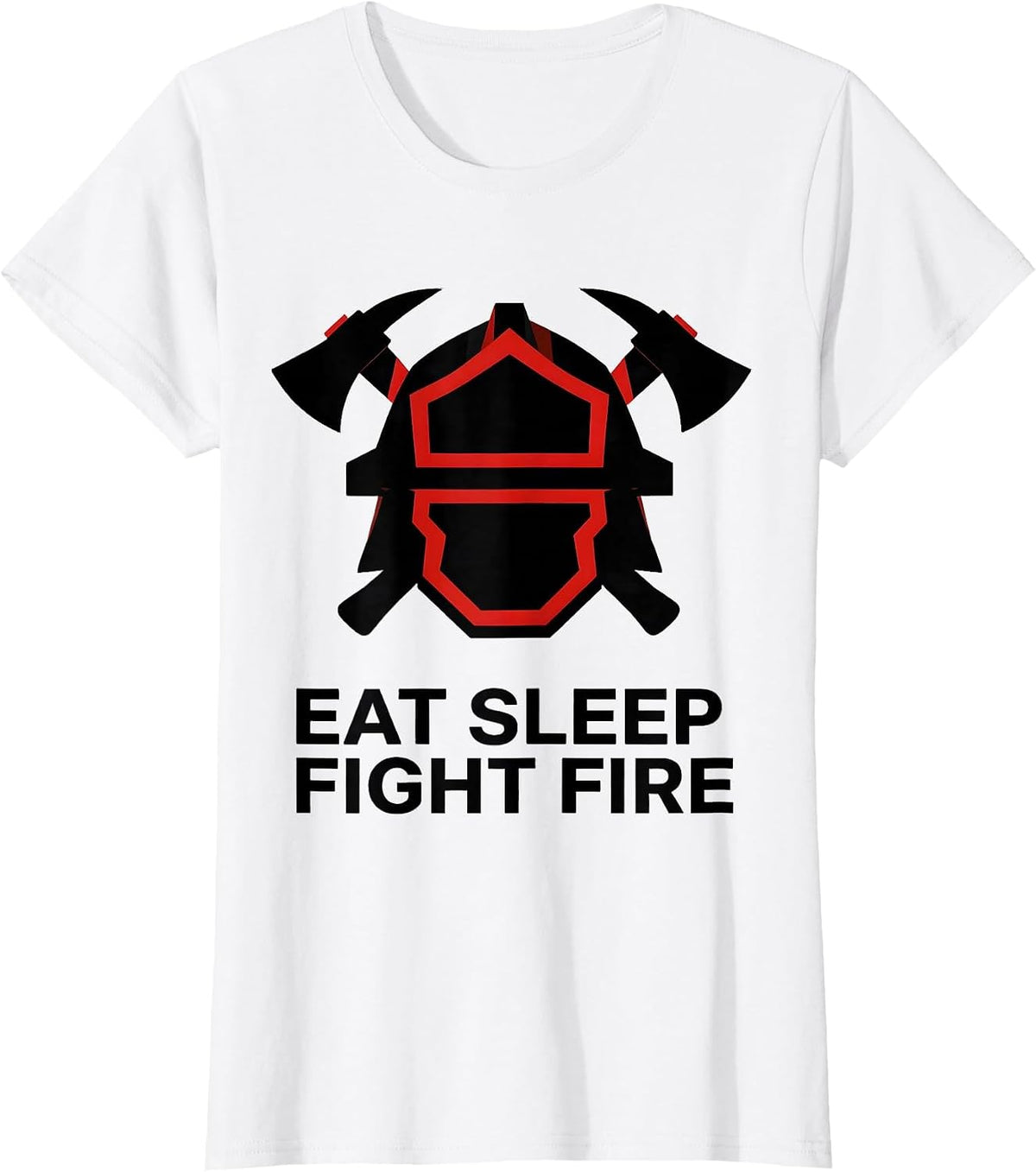 Women's Eat Sleep Fight Fire Firefighter Design T-Shirt - White