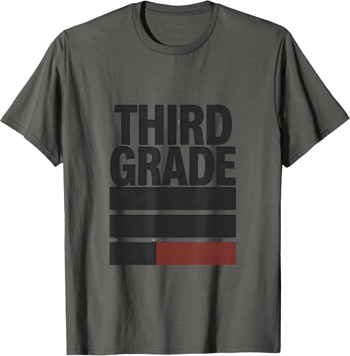 Men's Third Grade Minimalist Back To School Teacher Student T-Shirt - Asphalt Grey