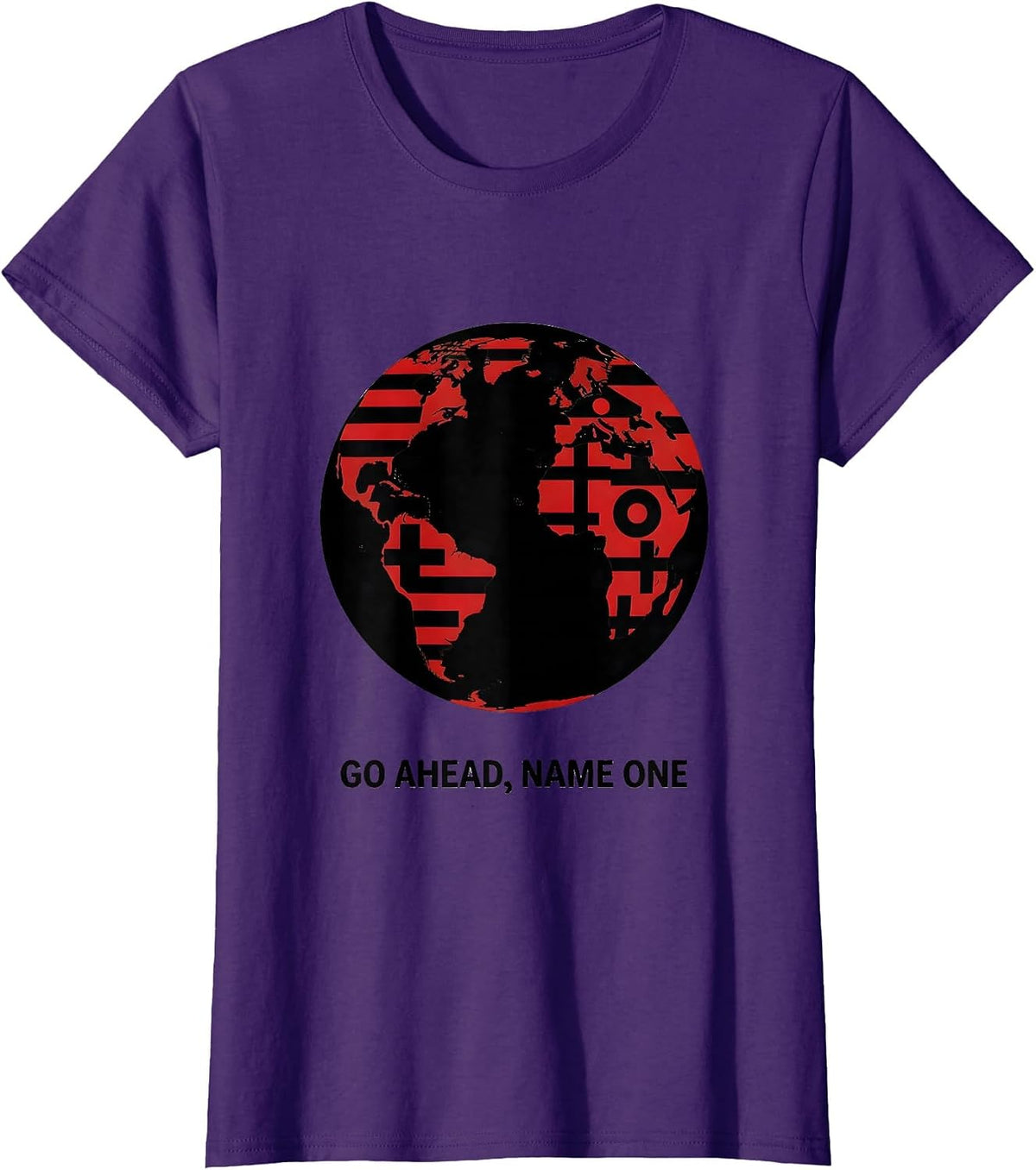 Women's Go Ahead Name One World Flags Geography Lover Gift T-Shirt - Purple
