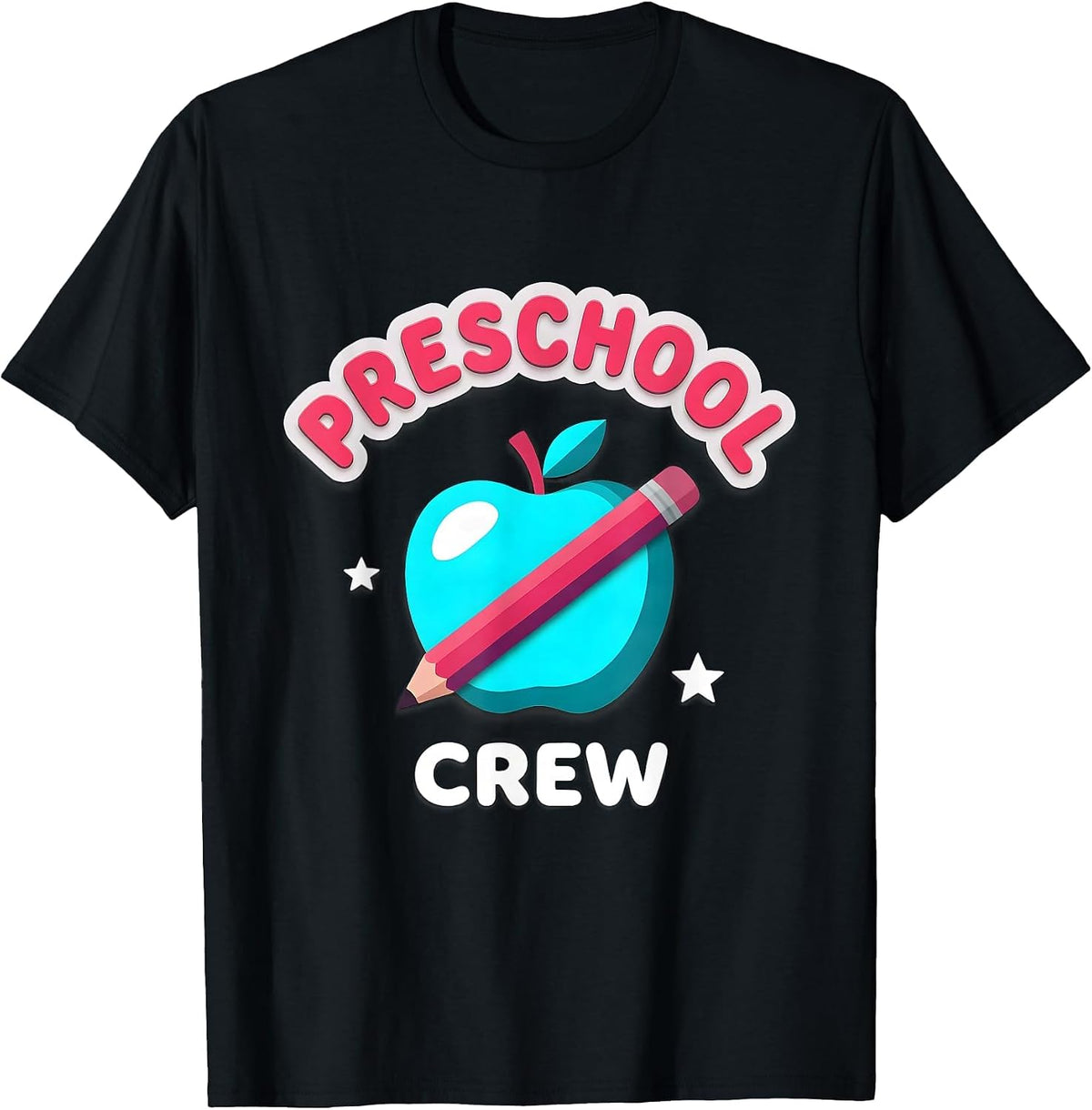Men's Preschool Crew Funny Teacher Gift Back To School T-Shirt - Black