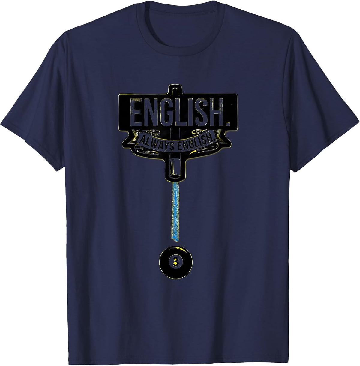 Never Underestimate An Old Man With A Cue Stick Pool Player T-Shirt - Navy Blue