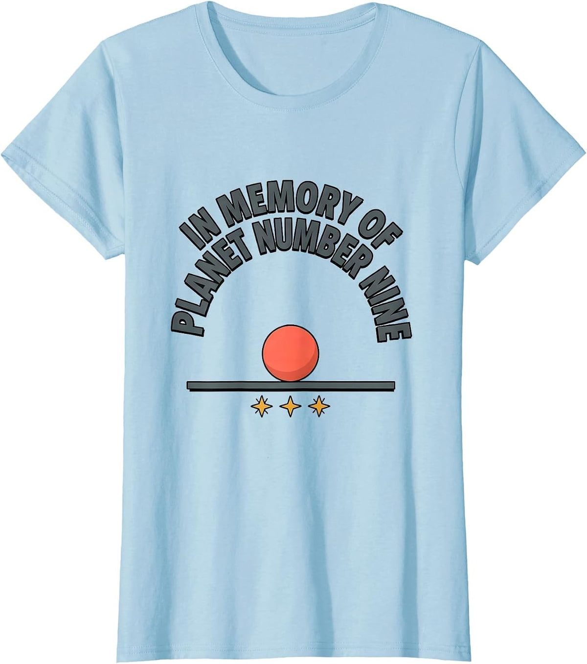 In Memory Of Planet Number Nine Funny Retro Space Astronomy T-Shirt - Baby Blue