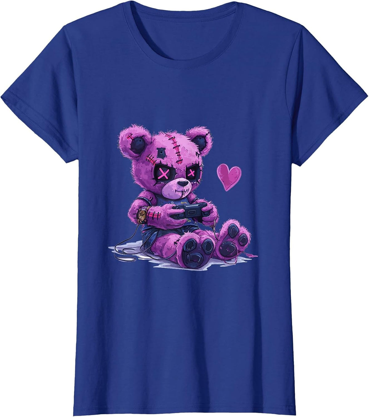 Goth Pastel Cute Creepy Kawaii Gamer Teddy Bear Gaming T-Shirt - Royal Blue