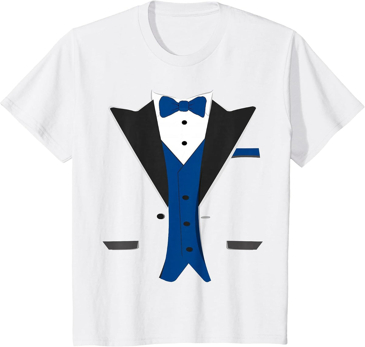 Tuxedo Costume Formal Suit Bow Tie Wedding Party Gentleman T-Shirt - White