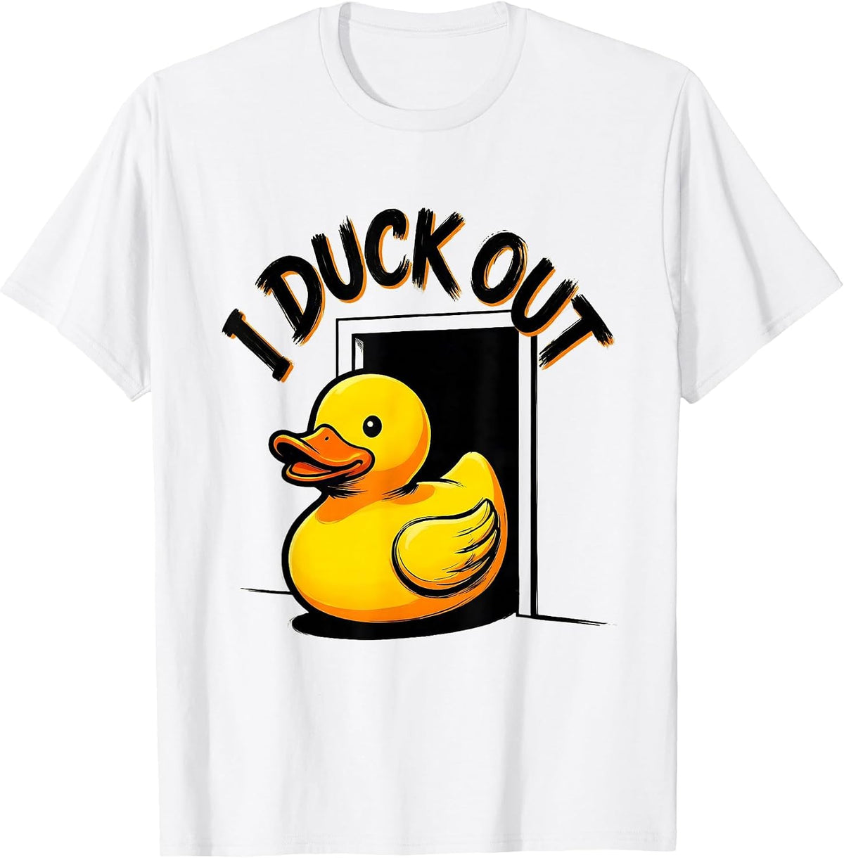 Men's I Duck Out Funny Rubber Duck Novelty Humor Gift T-Shirt - White