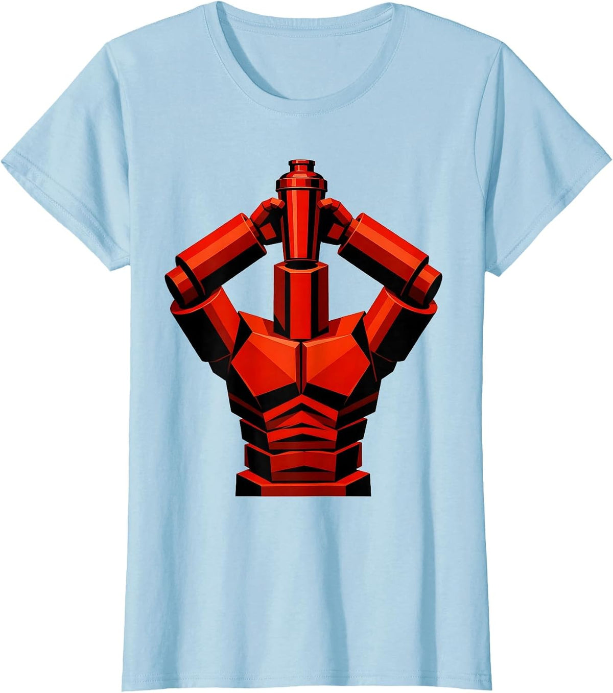 Oversized Gym Guy Protein Shake Graphic Tee T-Shirt - Baby Blue
