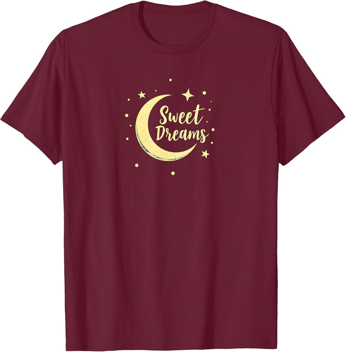 Sweet Dreams Moon Stars T-Shirt - Burgundy