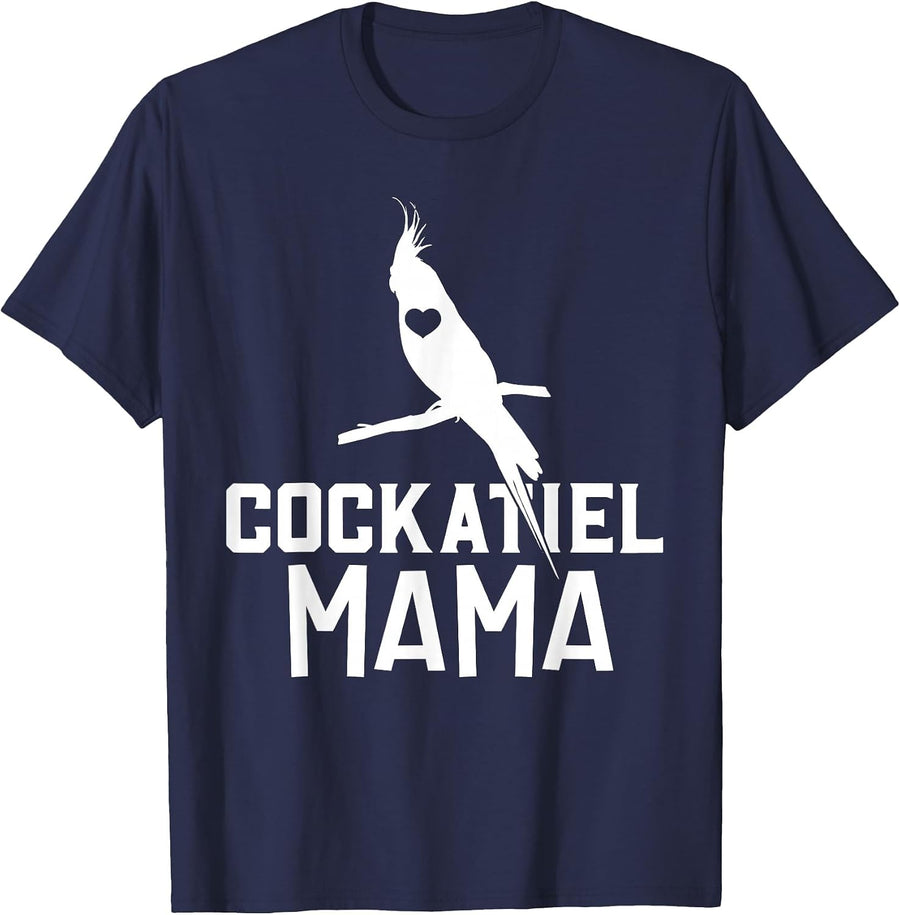 Cockatiel Mama Cockatoo Bird Lover Mothers Day Best Mom Ever T-Shirt - Navy Blue