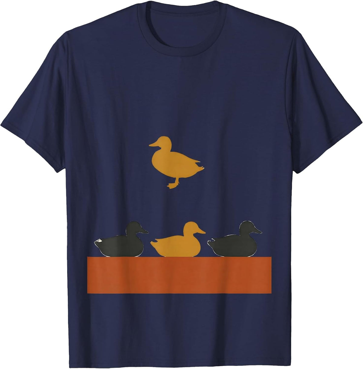 Duck Silhouettes Funny Novelty Gift for Duck Lovers T-Shirt - Navy Blue