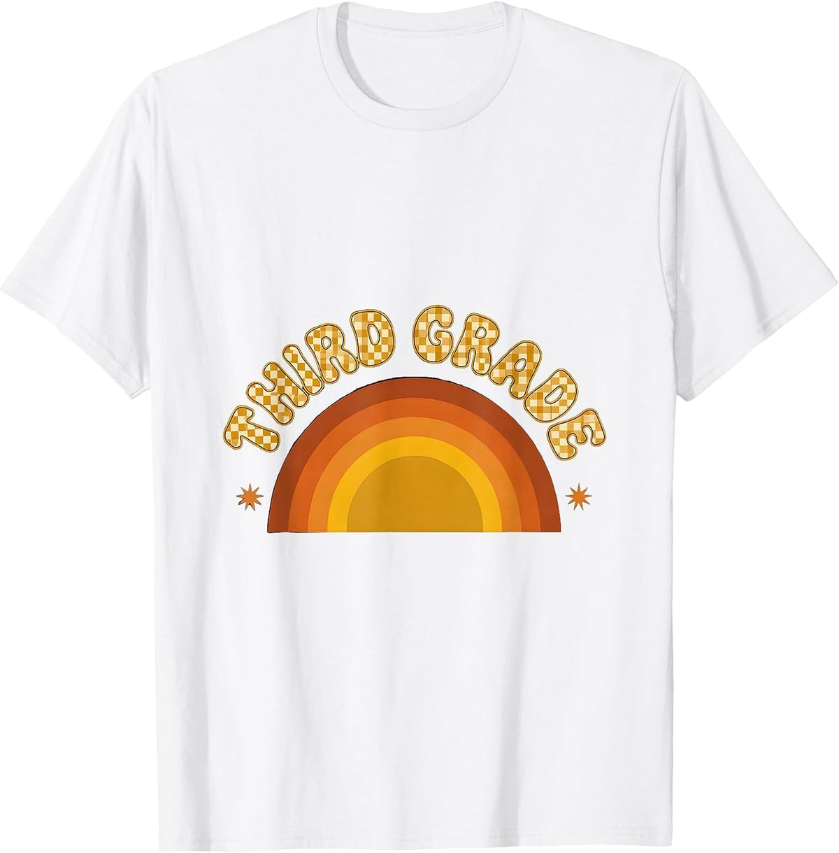 Men's Third Grade Retro Checkered Girl Teacher Back To School T-Shirt - White