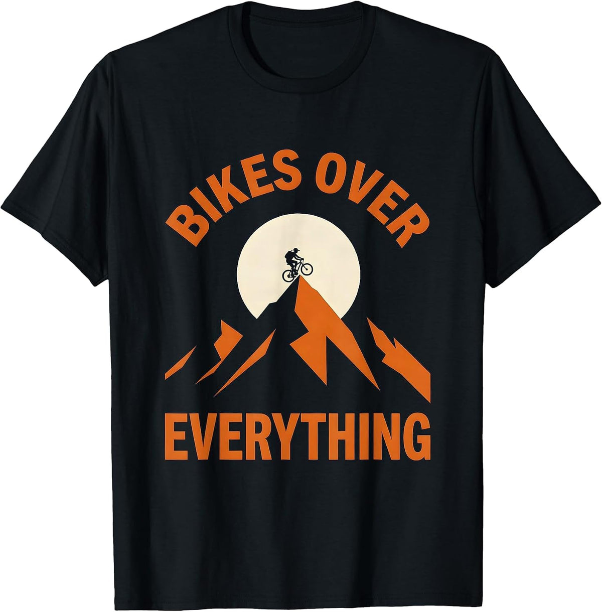 Men's Bikes Over Everything Cycling Enthusiast Design T-Shirt - Black