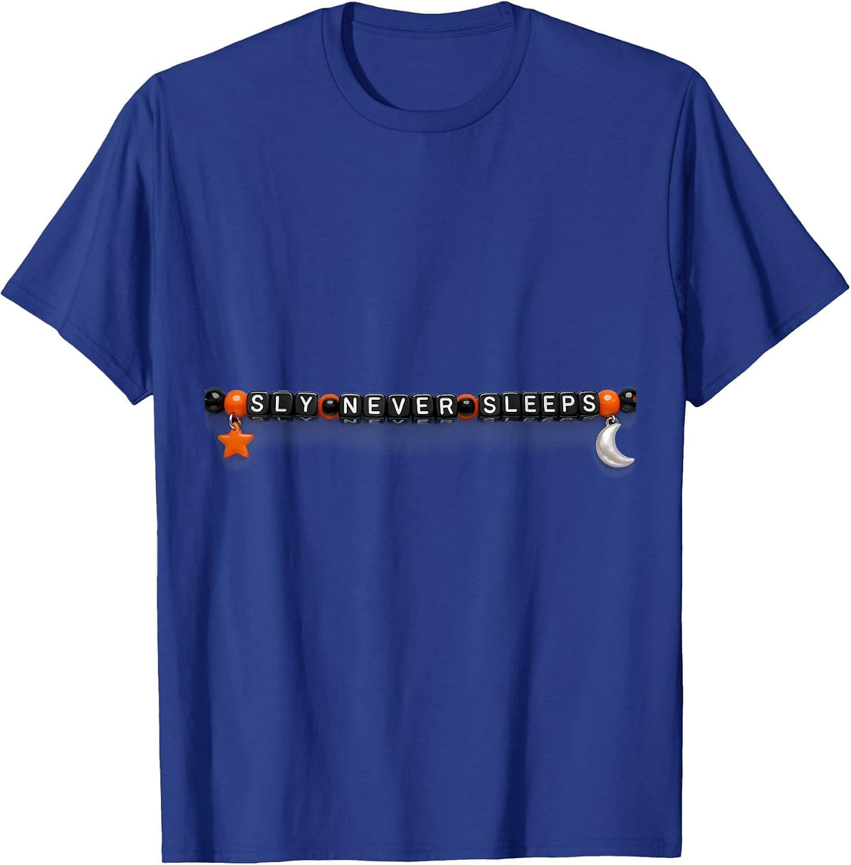 Men's Sly Never Sleeps Fox Graphic Design T-Shirt - Royal Blue