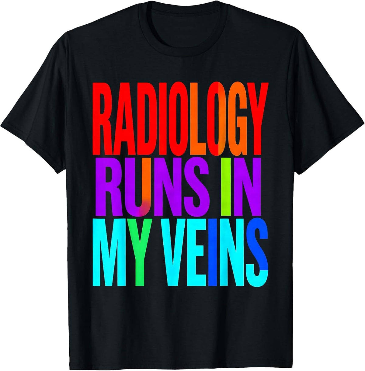 Men's Radiology Runs In My Veins X-Ray Design T-Shirt - Black