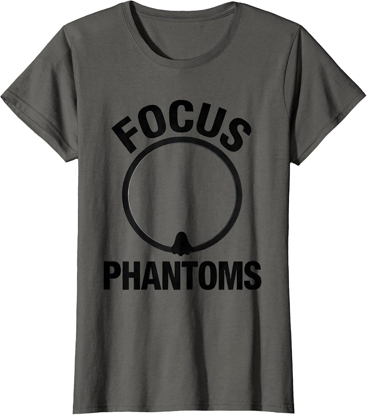 Women's Focus Phantoms Minimalist Ghost Halloween Optometrist Eye T-Shirt - Asphalt Grey