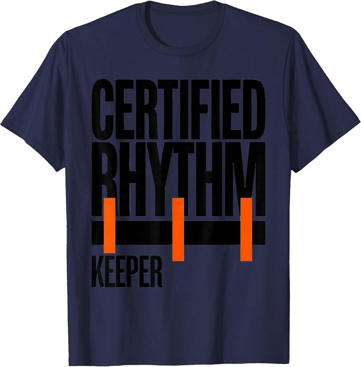 Certified Rhythm Keeper Brutalist Dialysis Nurse Nephrology T-Shirt - Navy Blue