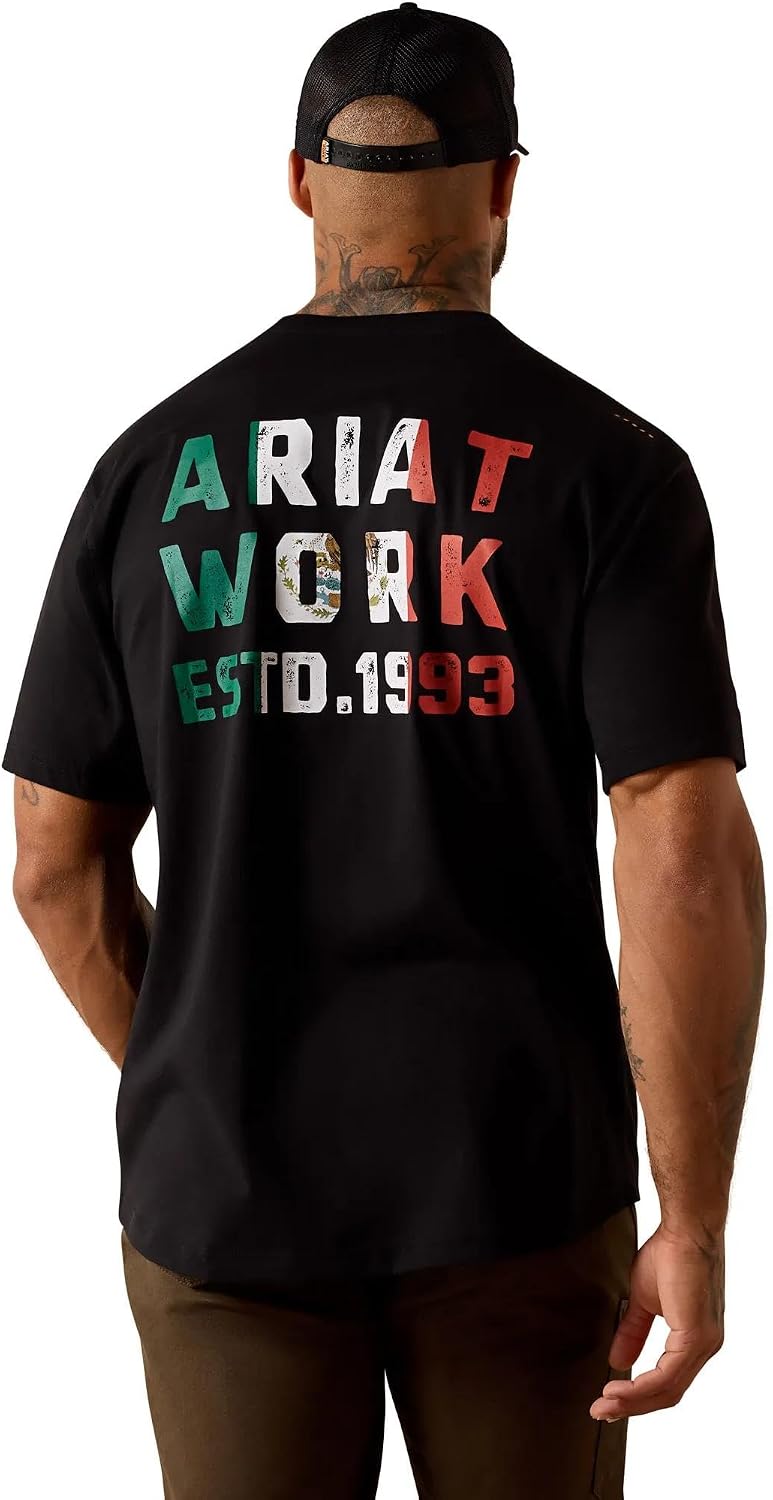 ARIAT Men's Rebar Workman Brickyard T-Shirt - Black & Mexico