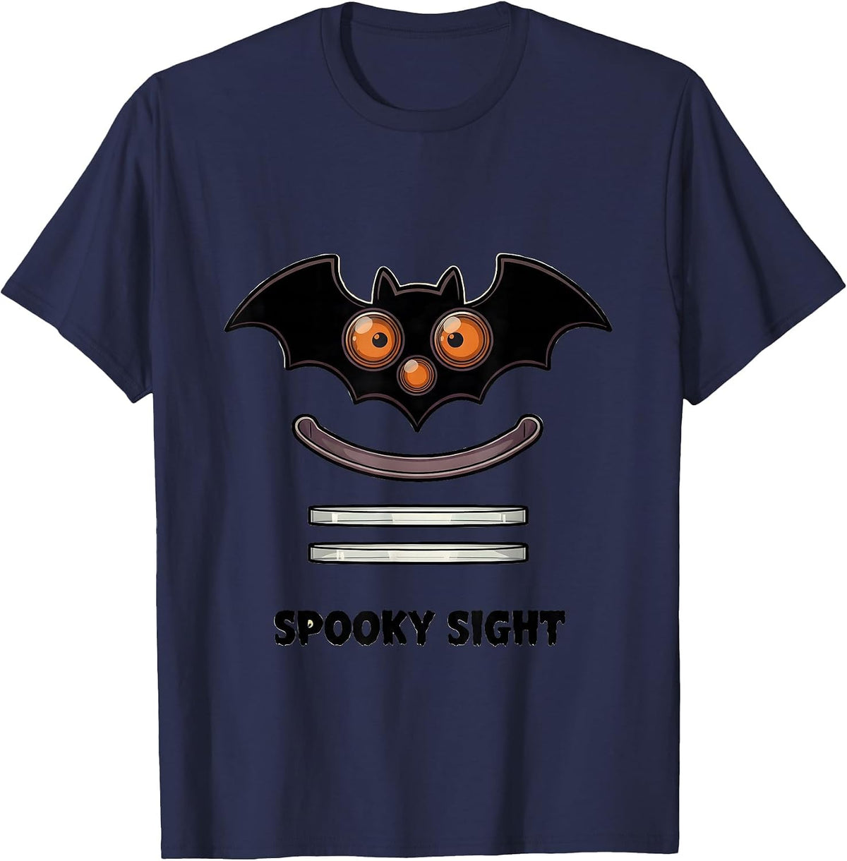 Men's Spooky Sight Funny Optometrist Halloween Eye Doctor Humor T-Shirt - Navy Blue