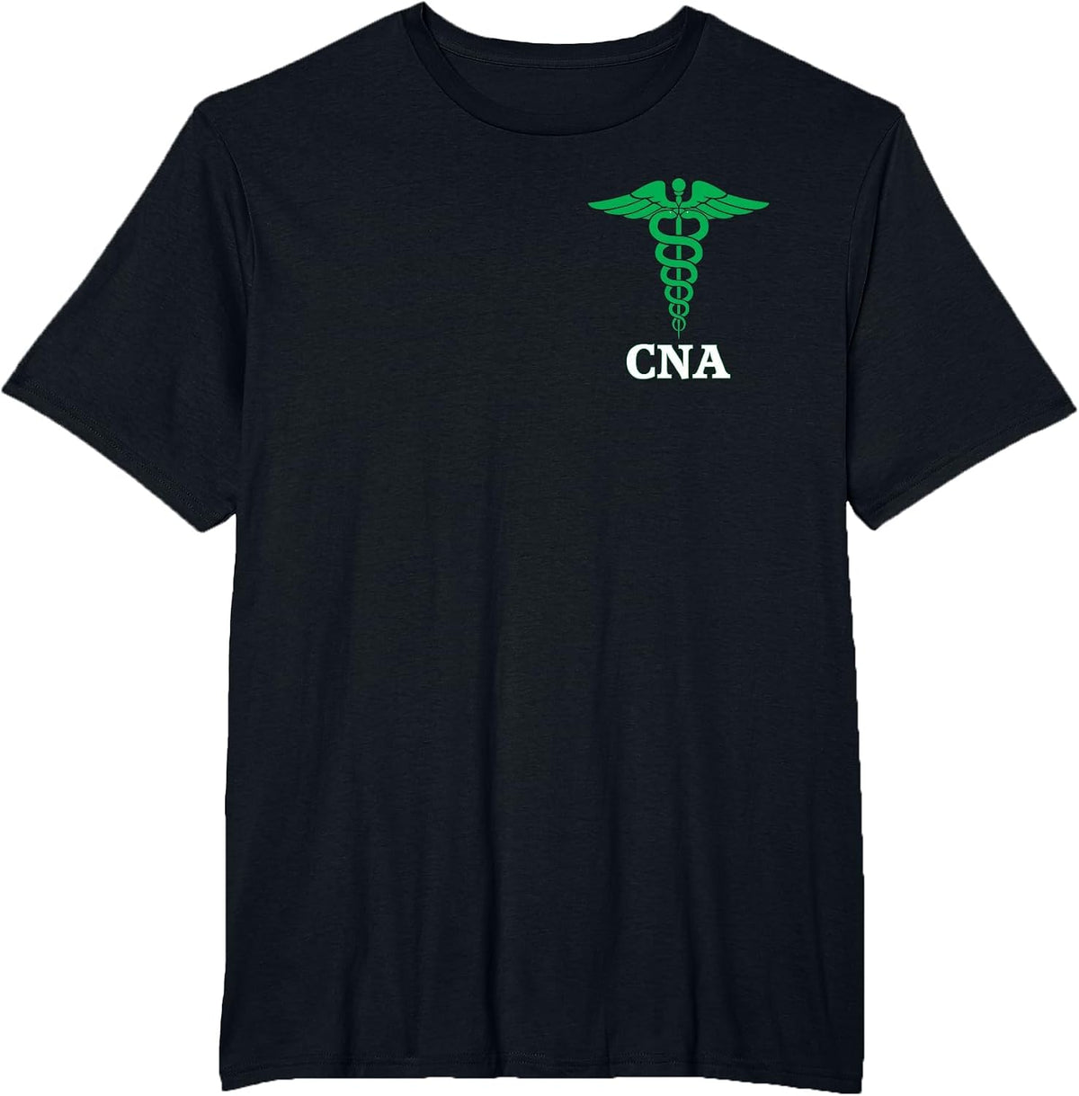 Certified Nursing Assistant Caduceus Medical Nurse T-Shirt - Black