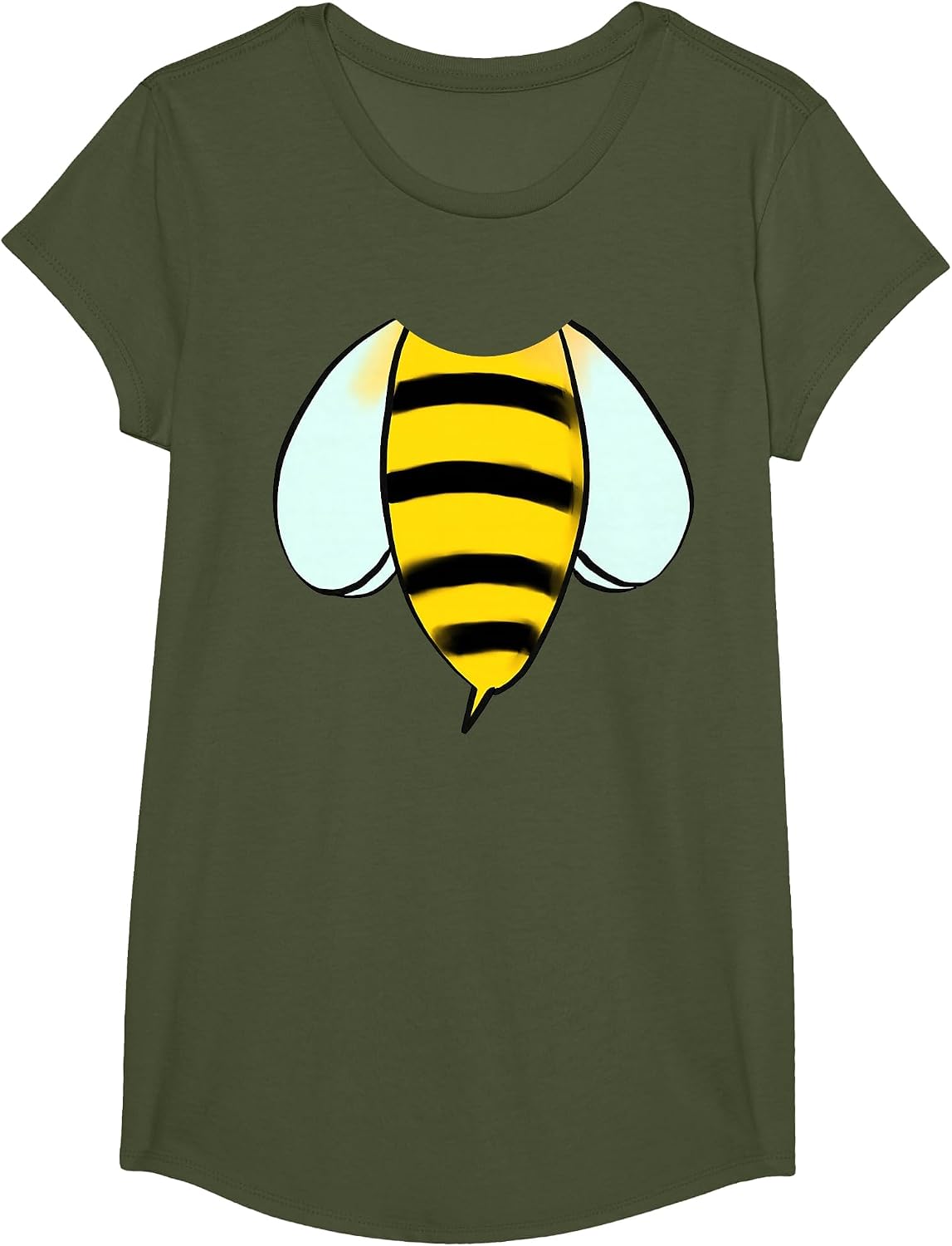 Bee Halloween Costume T-Shirt - Cute Bumblebee Insect Outfit T-Shirt - Girls Olive Green
