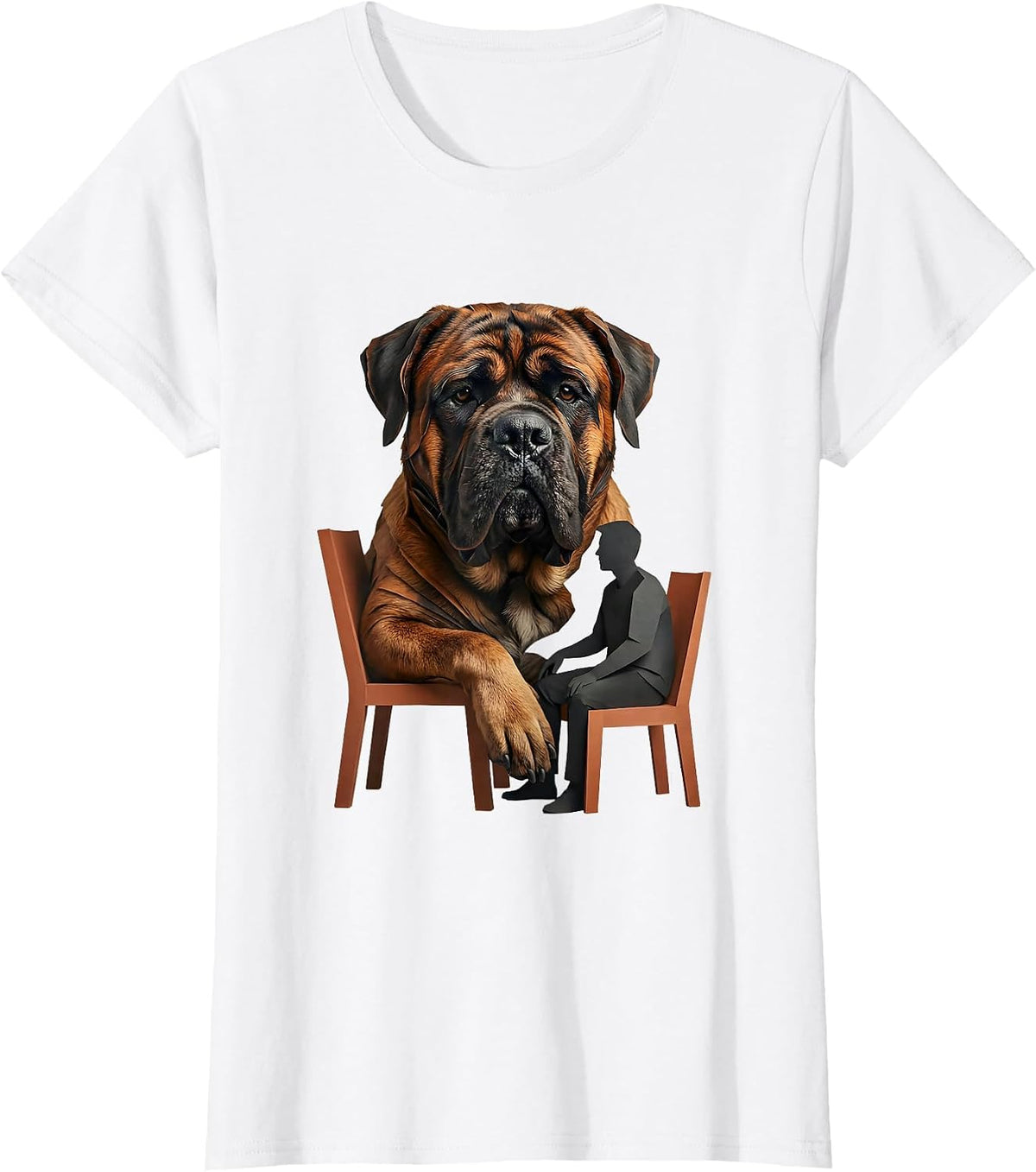 Cane Corso Paper Cutout Dog Owner Pride Illustration T-Shirt - White