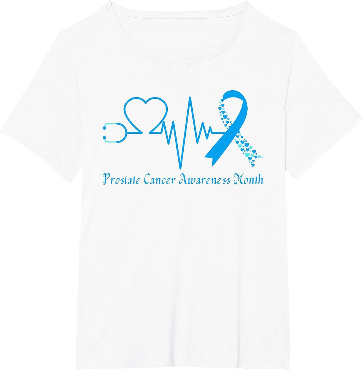 Prostate Cancer Awareness Month We Wear Light Blue Support T-Shirt - White