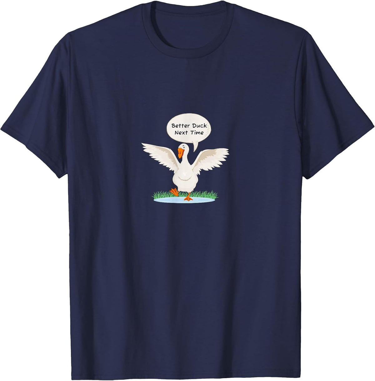Yellow Dodgeball Better Duck Next Time Gaga Ball Playing T-Shirt - Navy Blue