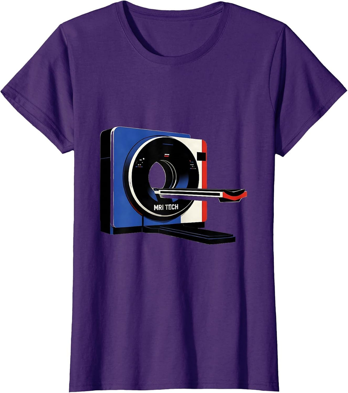 Women's MRI TECH Bauhaus Modernist Radiology Tech Coquette Cute T-Shirt - Purple