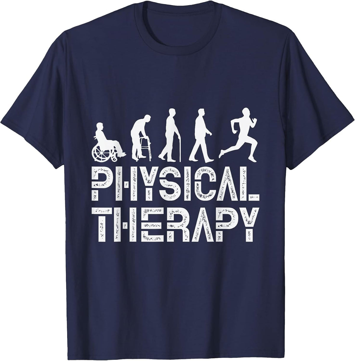 Physical Therapist Physical Therapy Fall Prevention PT Month T-Shirt - Navy Blue