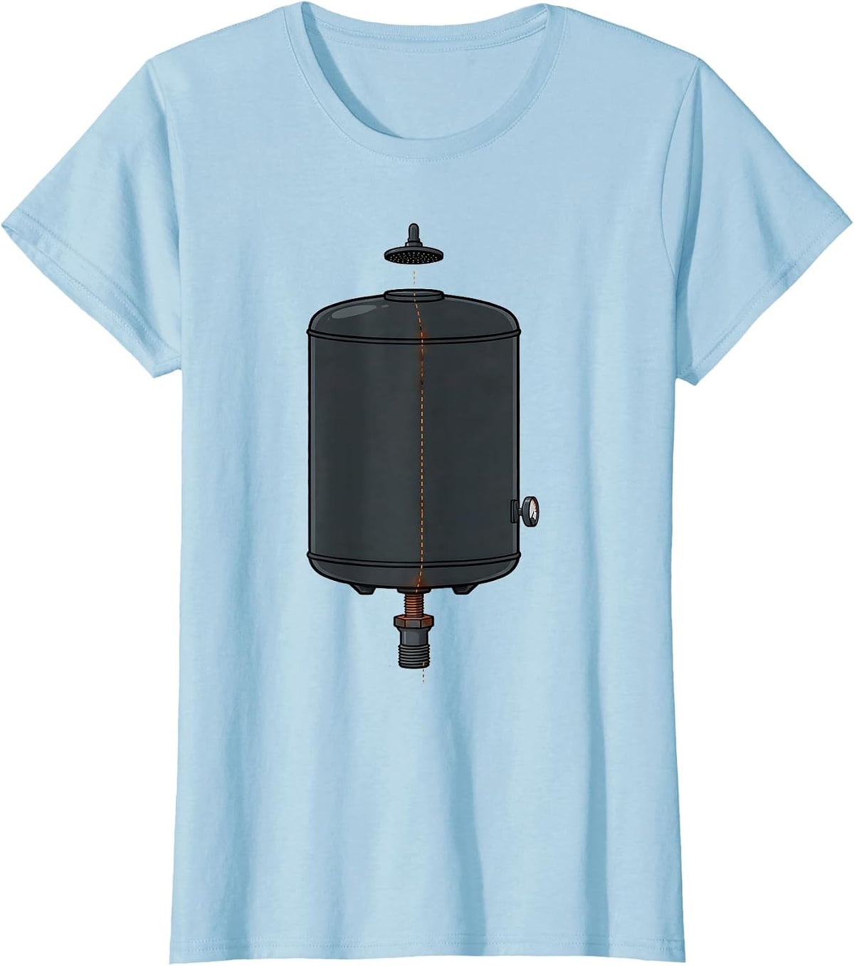 Women's Plumber Exploded Water Heater Funny Plumbing Humor T-Shirt - Baby Blue