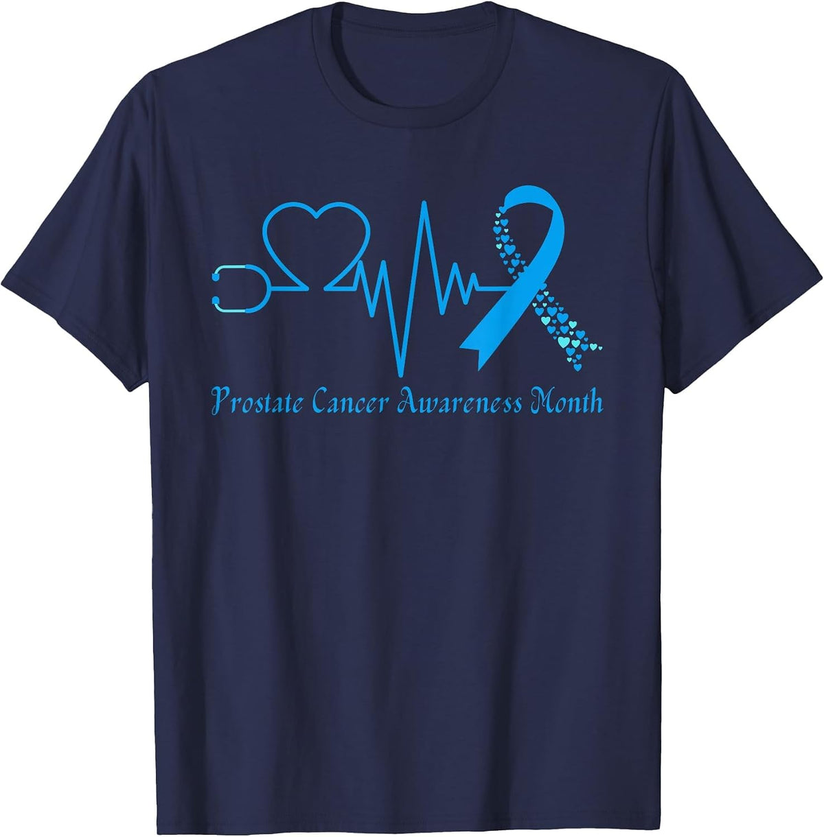 Prostate Cancer Awareness Month We Wear Light Blue Support T-Shirt - Navy Blue