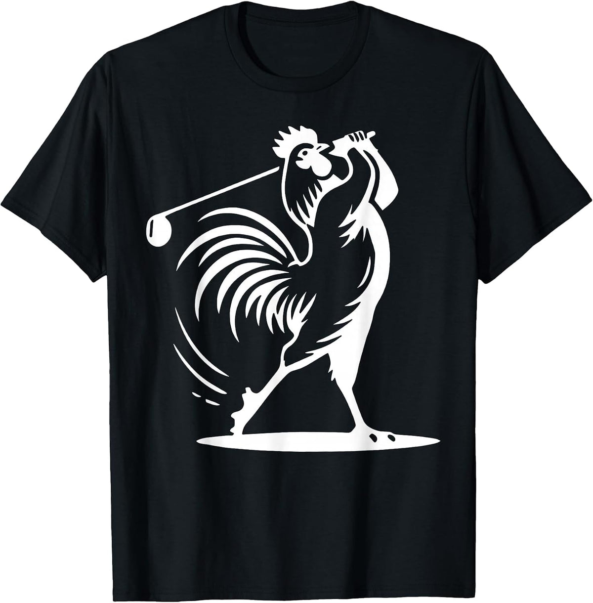 Vintage Rooster Playing Golf Golfer Golf Lover Game Day T-Shirt - Black