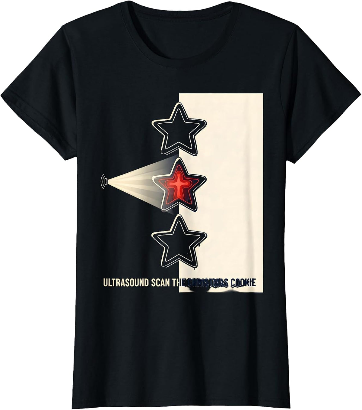 Ultrasound Scan The Christmas Cookie Funny Radiology Tech T-Shirt - Black