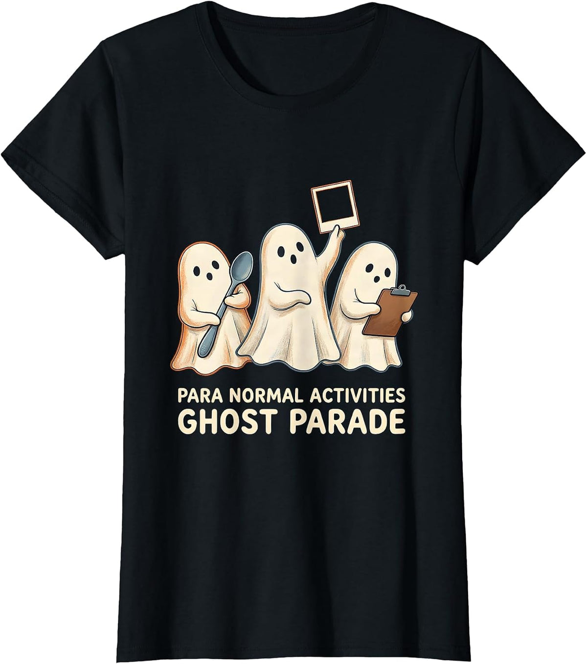Women's Para Normal Activities Ghost Parade SPED Teacher Halloween T-Shirt - Black