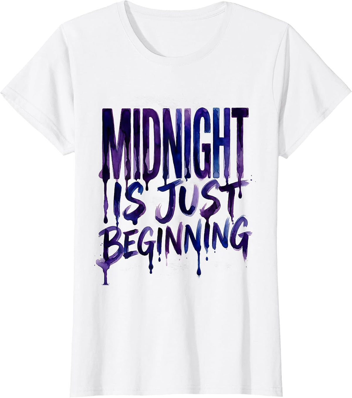 Midnight Is Just Beginning Rave Graphic Design T-Shirt - White