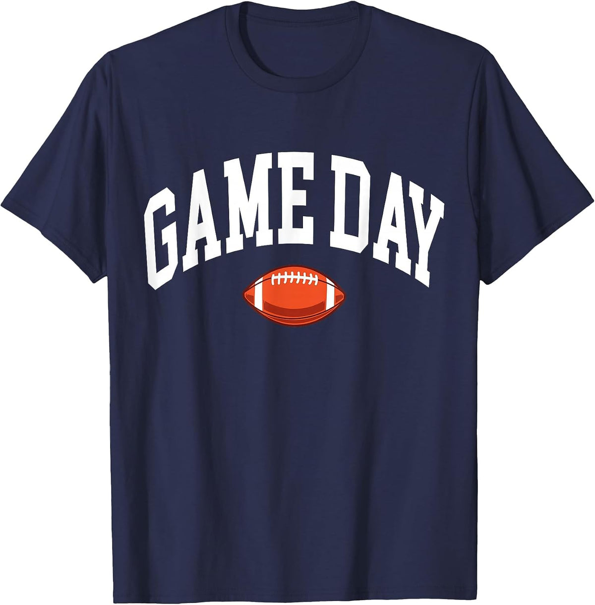 Game Day Football Player and Fan Graphic T-Shirt - Navy Blue