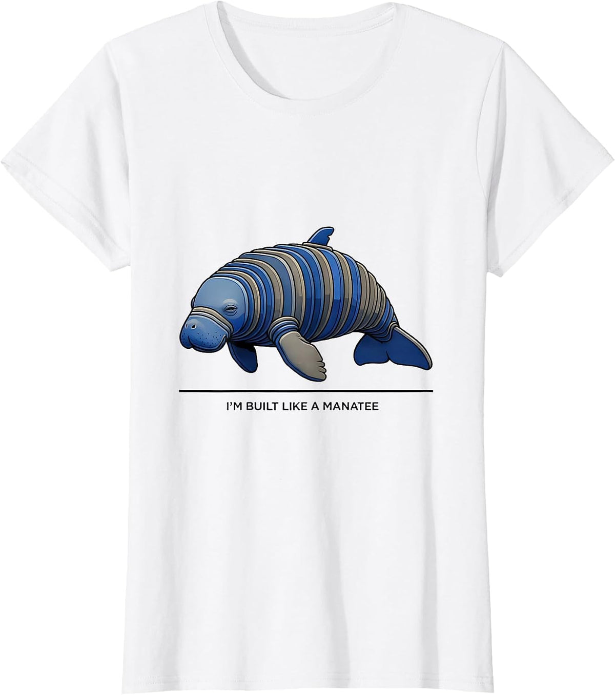 Women's I'm Built Like A Manatee Funny Manatee Lover Sea Animal T-Shirt - White