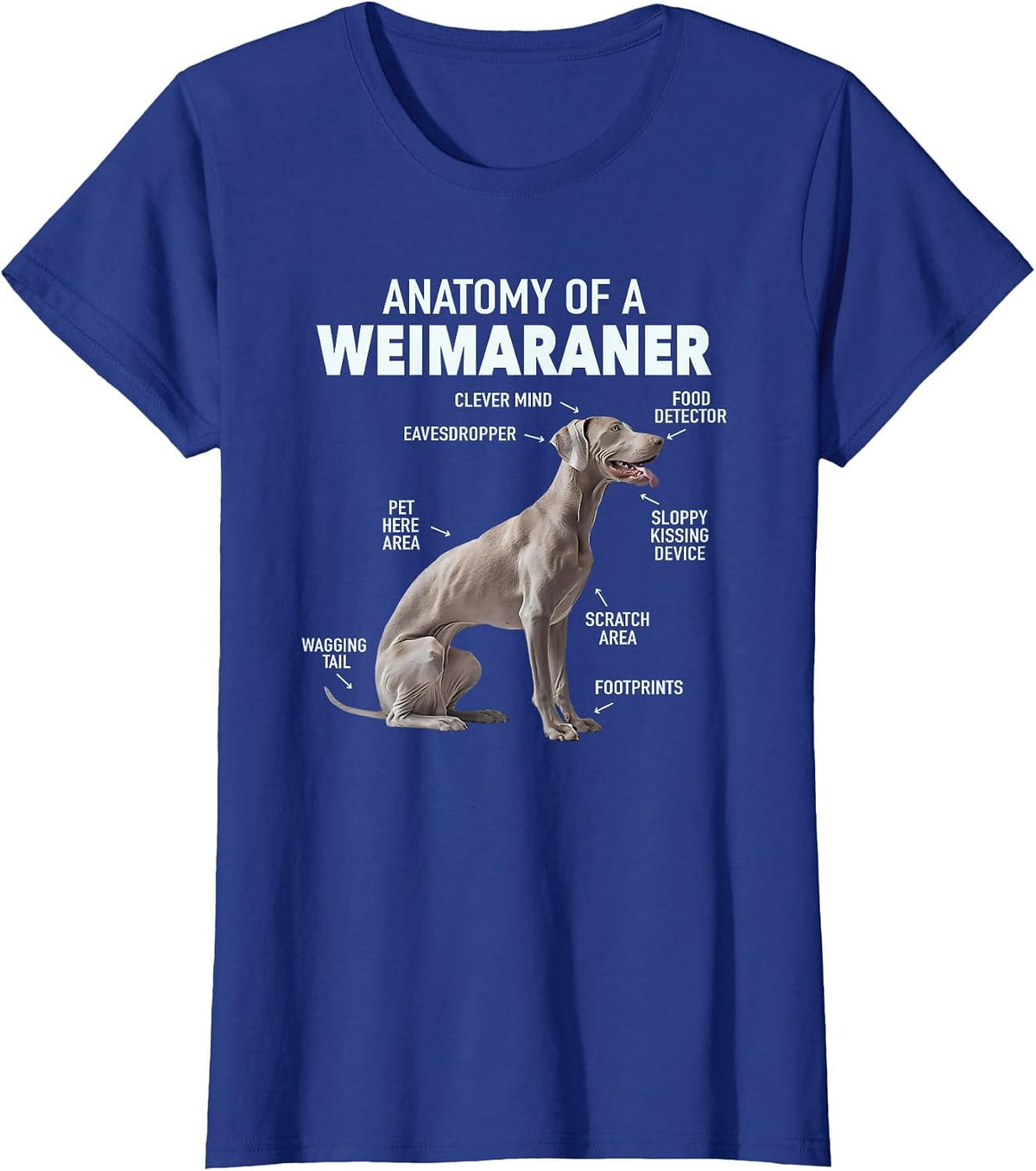 Anatomy of A Weimaraner T-Shirt - Royal Blue