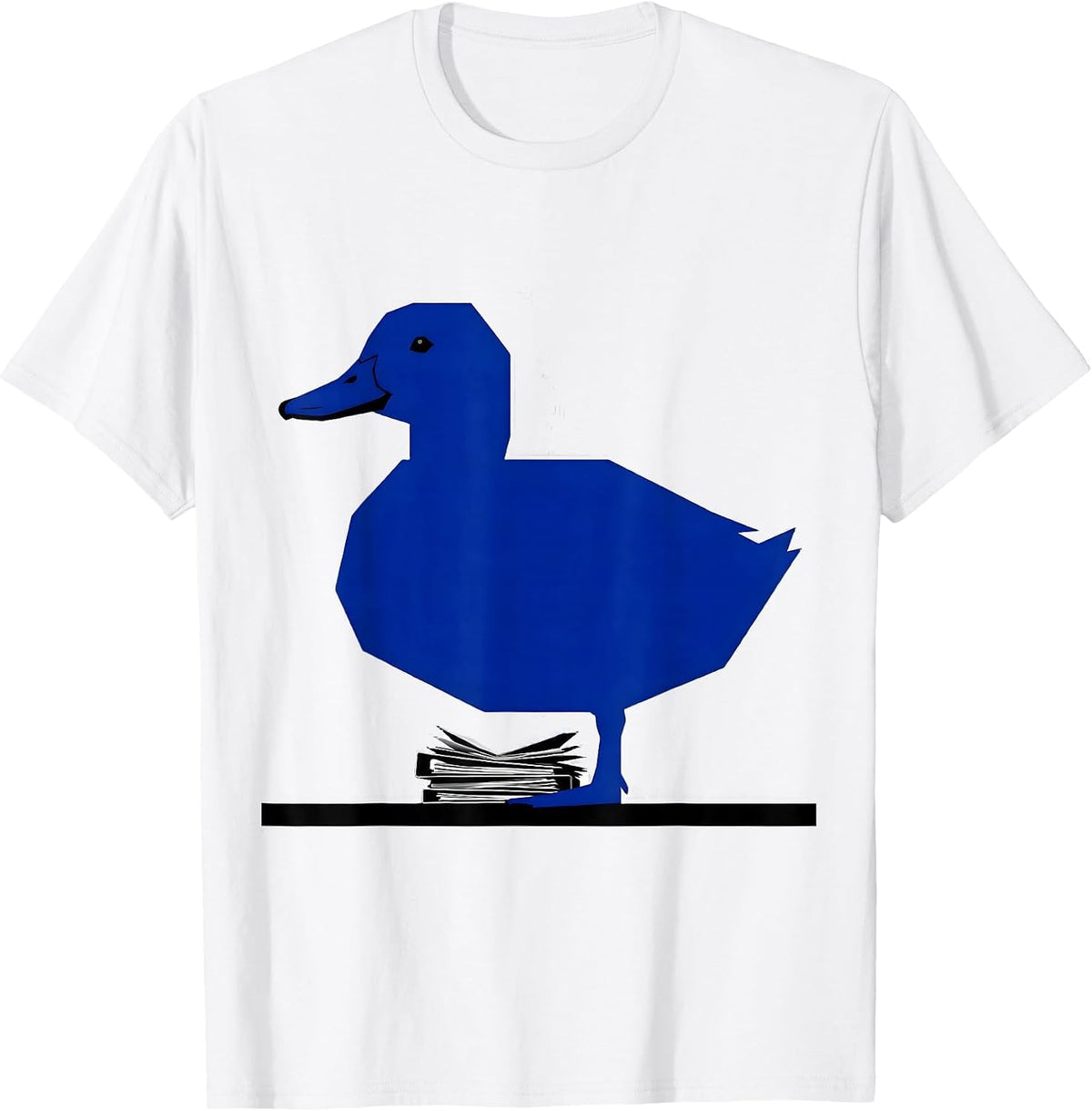 Men's Geometric Duck Silhouette Funny Duck Lover Novelty T-Shirt - White
