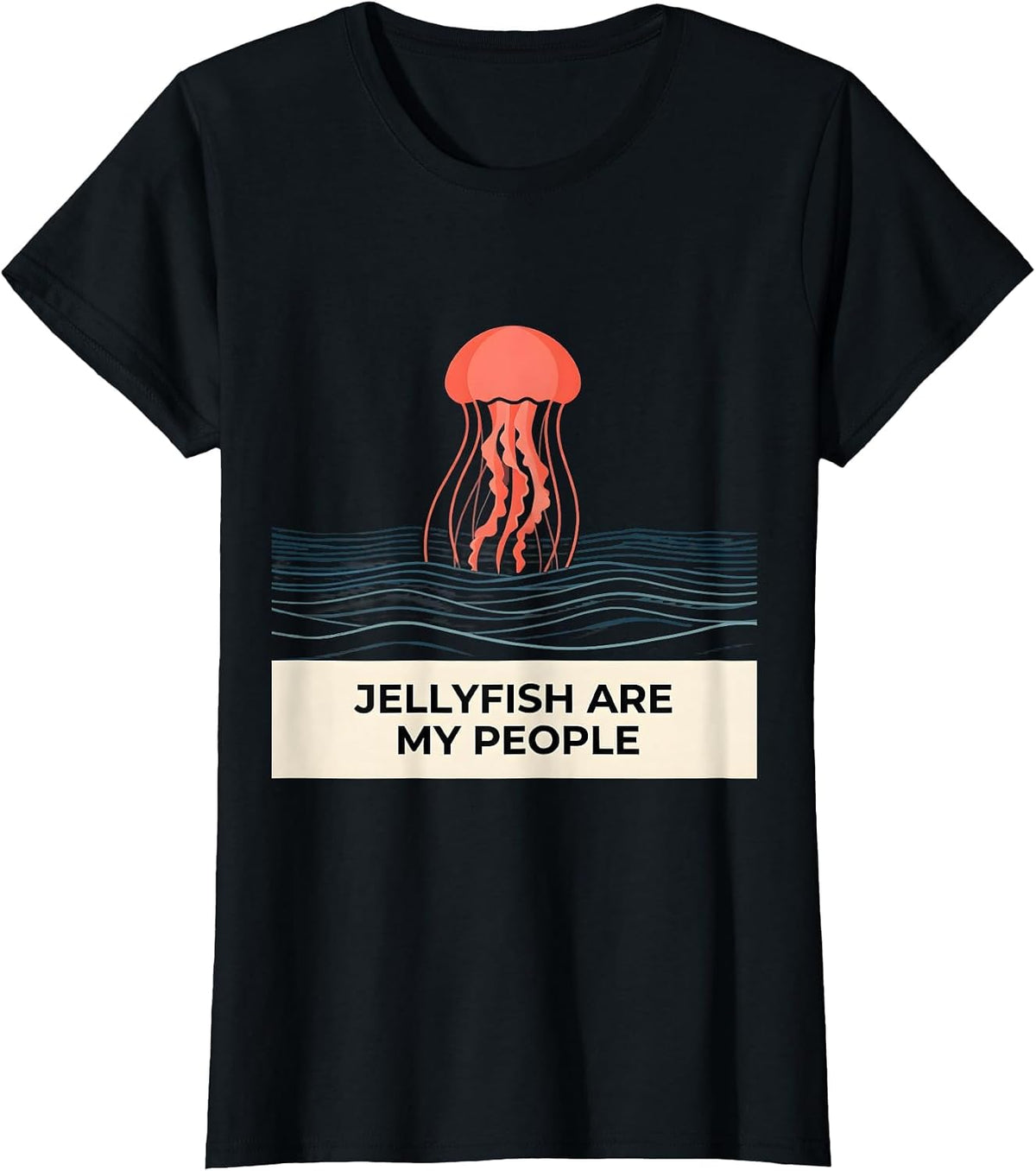 Jellyfish Are My People Ocean Lover Design T-Shirt - Black