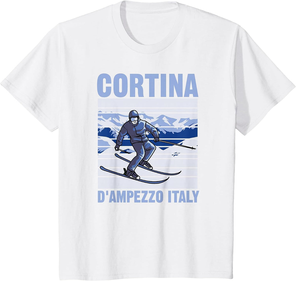 Cortina d'Ampezzo Italy Ski T-Shirt - White