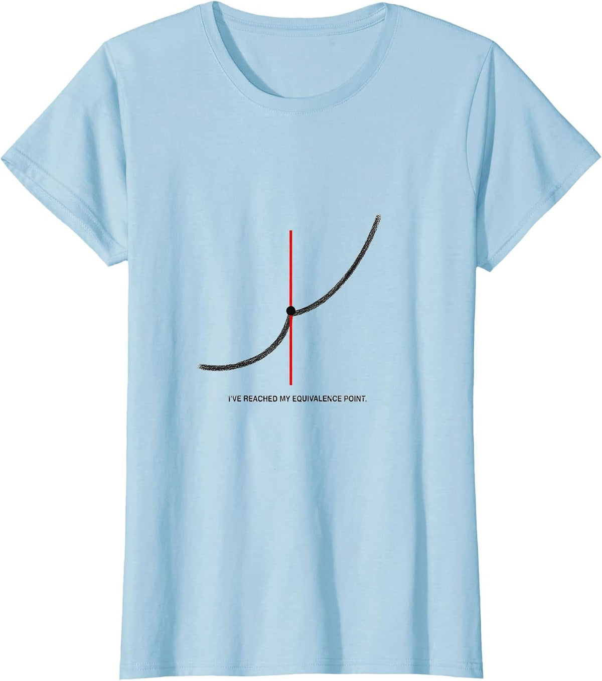 Women's I've Reached My Equivalence Point Funny Chemistry Science T-Shirt - Baby Blue