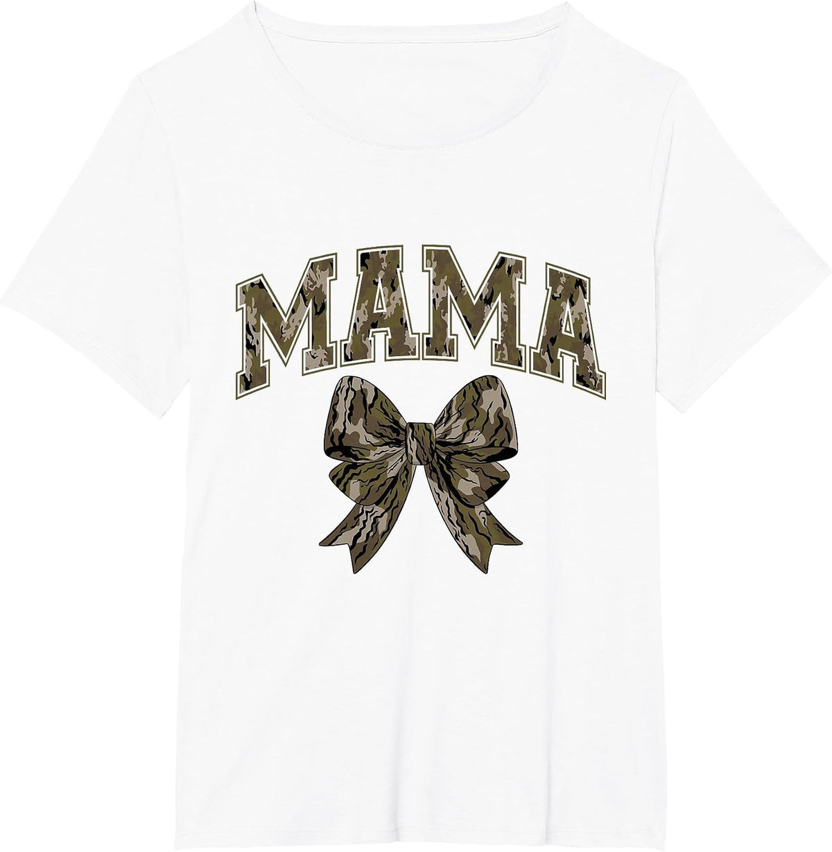 Coquette Camo Bow Mama Camouflage Mom Hunting Duck Hunter T-Shirt - White