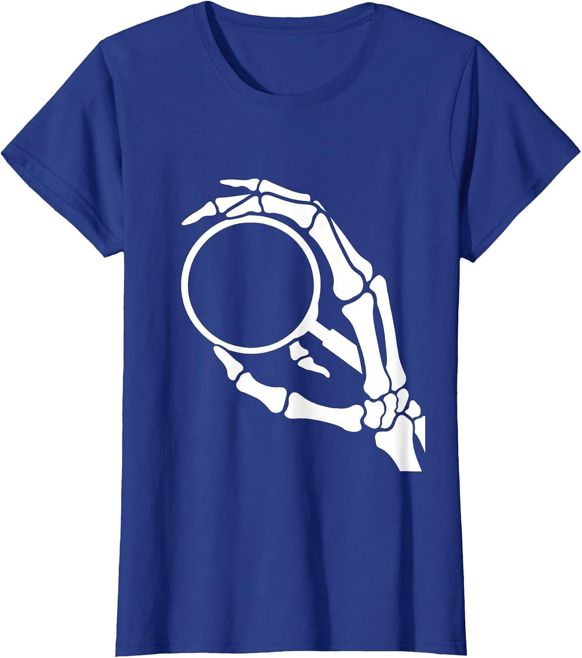 Women's Hand Skeleton Magnifying Glass Radiology Art T-Shirt - Royal Blue