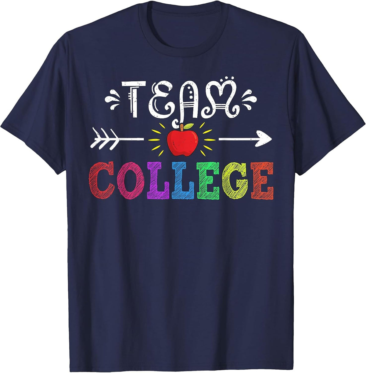 Team College Tee College Crew Teacher Funny Back to School T-Shirt - Navy Blue