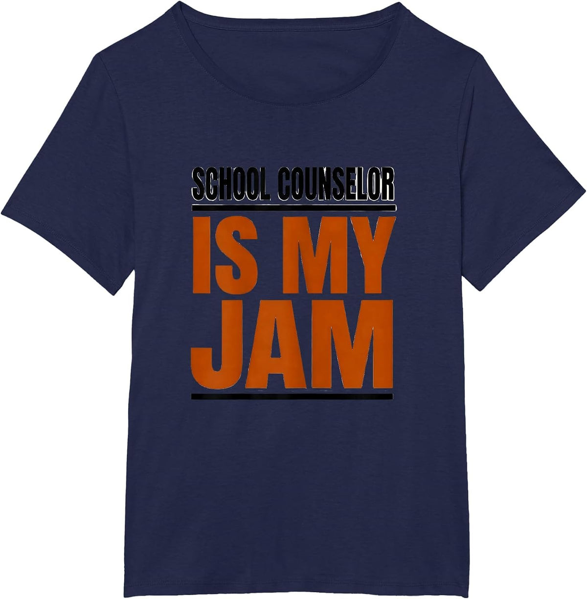 Women's School Counselor Is My Jam Funny Therapist Appreciation T-Shirt - Navy Blue