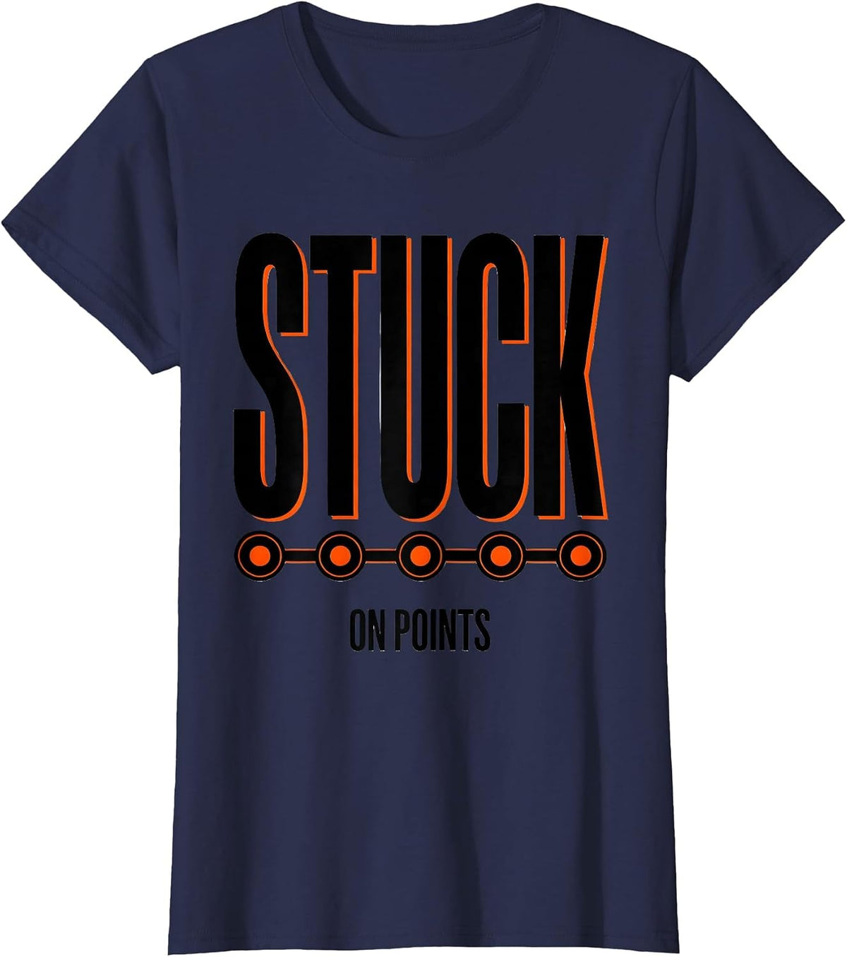 Women's Stuck On Points Funny Classic Car Guy Pickup Truck T-Shirt - Navy Blue